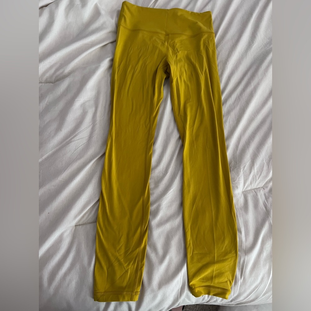 Athleta Mustard Yellow Leggings Full Length, Size Small
